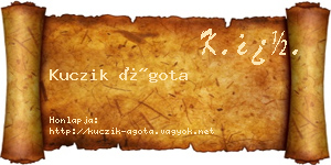 Kuczik Ágota névjegykártya